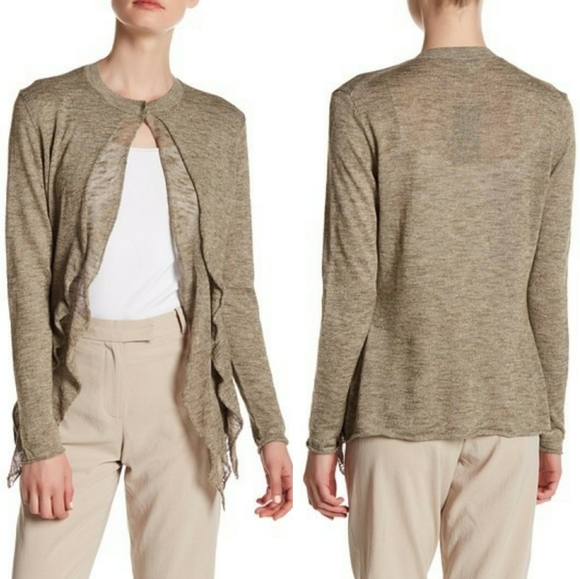 Lafayette 148 New York Linen Ruffle Layer Sweater - Picture 6 of 8